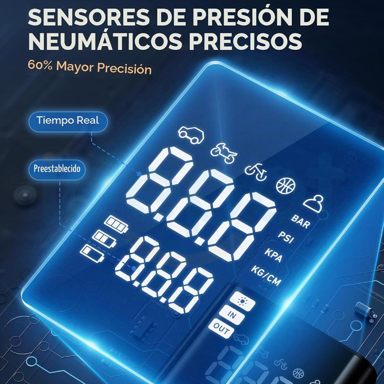Compresor Inflador Portatil de llantas 150PSI