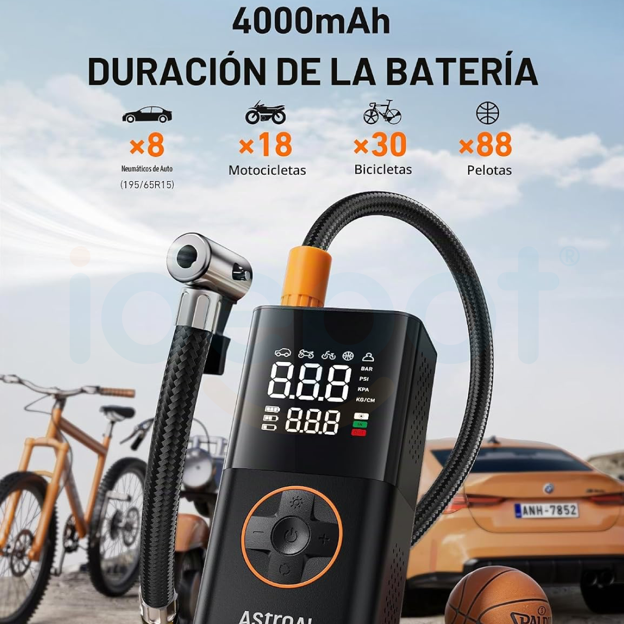 Compresor Inflador Portatil de llantas 150PSI