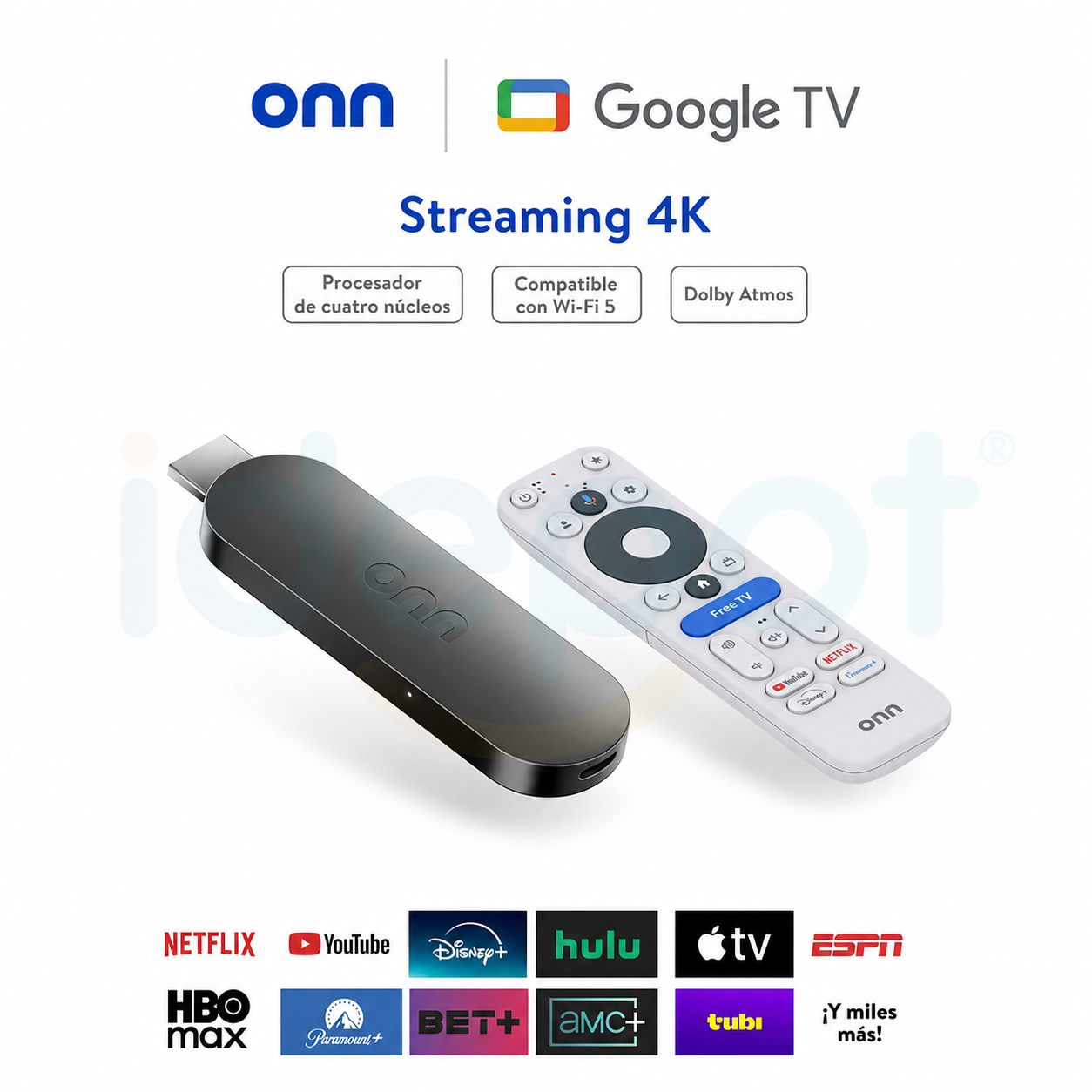 Watch Onn Tv Streaming 4K con Gemini IA