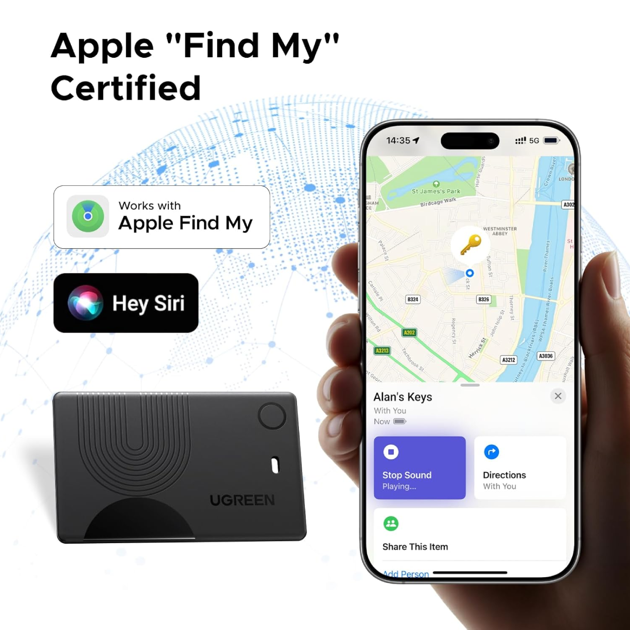 Rastreador Ugreen FineTrack Tarjeta (solo iOS)